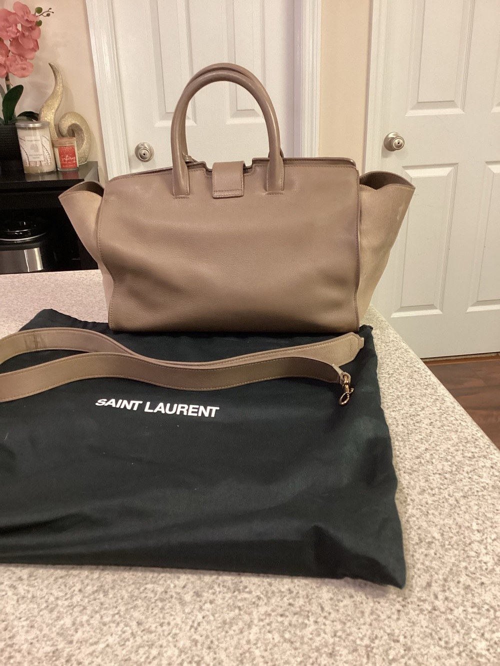 Saint Laurent YSL Taupe Satchel - Picture 4 of 15